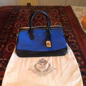 Ralph Lauren blue and black satchel